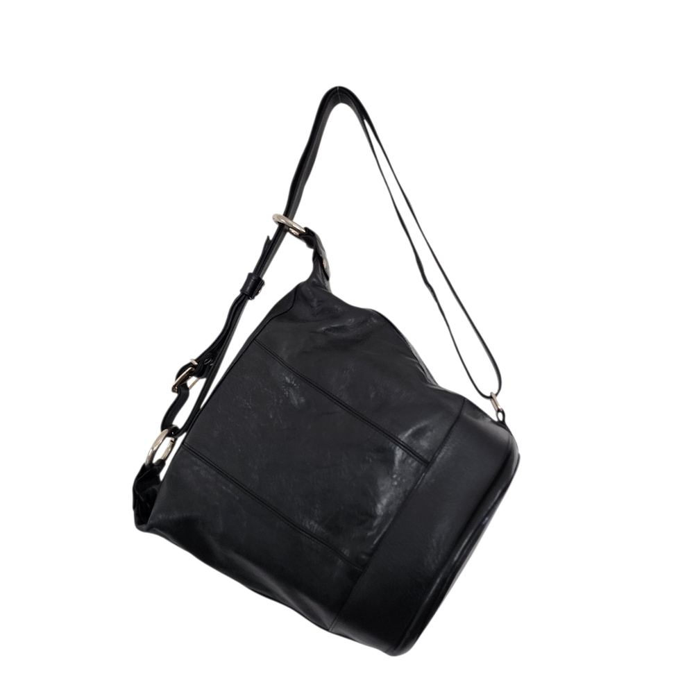 Marco Valentino Black Leather Bucket Bag Large Shoulder Bag - Picture 5 of 16